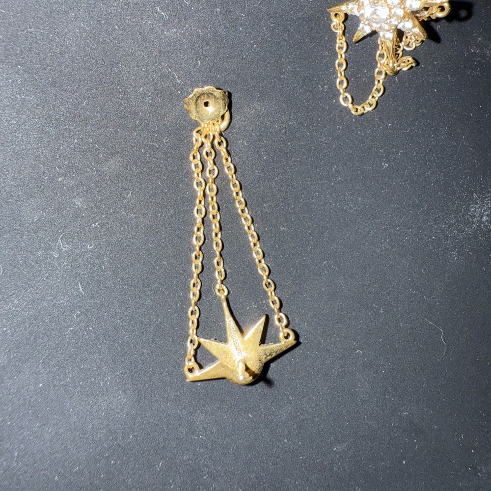 Gold Star Drop Earrings